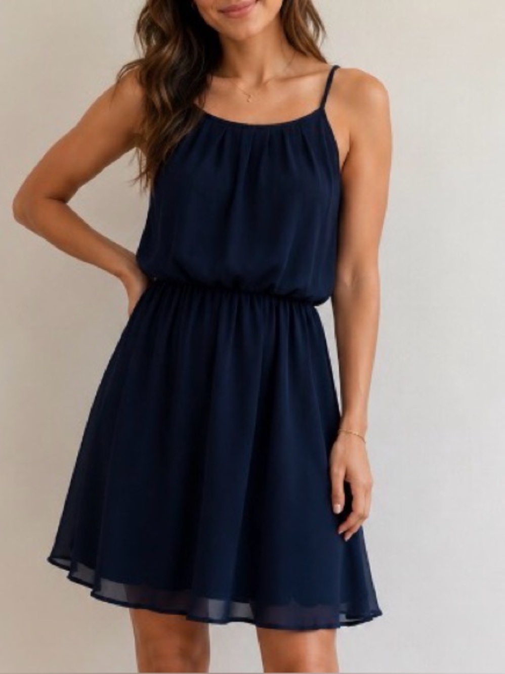LUSH Navy Blue Fit and Flare Light Weight Tank Dress Size S